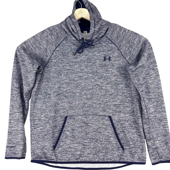 Under Armour Tops - Under Armour Hoodie Womens Large Blue Storm 1 ColdGear Pullover Fleece 1280690